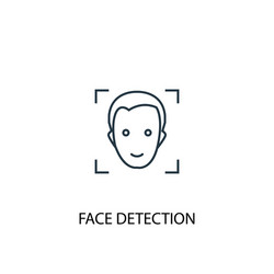 face detection concept line icon simple element vector image