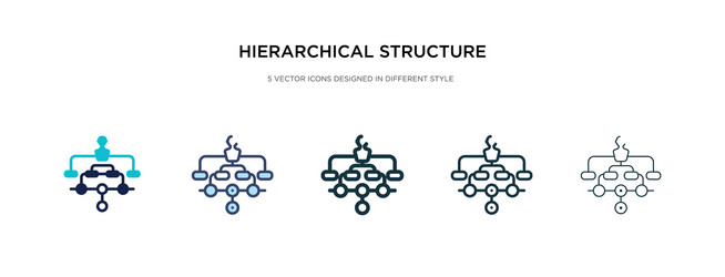 hierarchical structure icon in different style vector