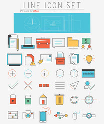 Line icons set web design elements vector