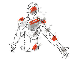 man with spread hands showing pose of freedom vector image