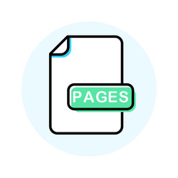 Pages file format extension color line icon vector