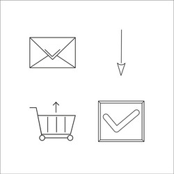 web simple linear icon setsimple outline icons vector image