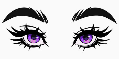 Cute Anime Female Eyes Vector Image