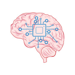processor icons and brains for websites use your vector image