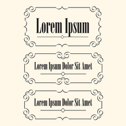 set of calligraphic frames with space for text vector image