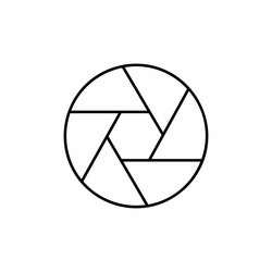 camera shutter line icon outline sign linear vector image