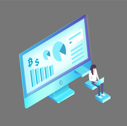 Data Analysis & Computer Display vector image
