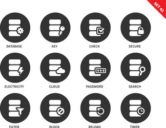 Database icons on white background vector