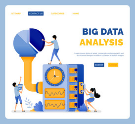 design of analyze and research data processing vector image