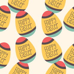 easter eggs pattern background with text vector image