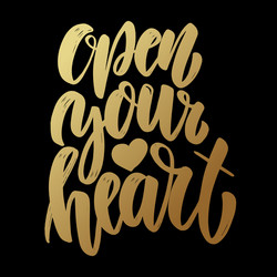 Open me lettering phrase on dark background Vector Image