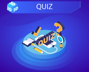 quiz isometric design icon web 3d colorful vector image
