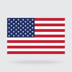 Usa flag cross stitch isolated on background vector