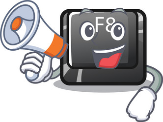 with megaphone button f8 in shape character vector image