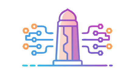 abstract data flow server icon design generative vector image