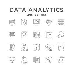 Data Analytics Icons - Set vector image