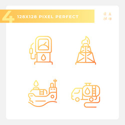 energy sector gradient linear icons set vector