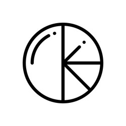 pie chart icon thin linear style design isolated vector image