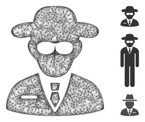 secure agent polygonal web mesh vector image