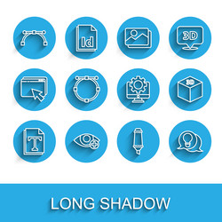 set line text file document red eye effect vector image