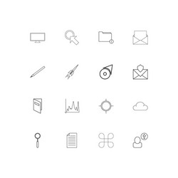 web linear thin icons set outlined simple vector image