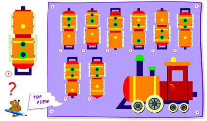 logic puzzle game for kids need to find correct vector image