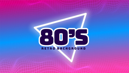 Retro 80s Color Background with Triangle vector image