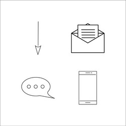 web simple linear icon setsimple outline icons vector image
