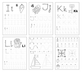 Kids Educational Worksheet Set Royalty Free Vector Image