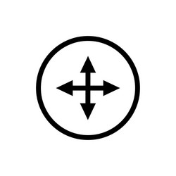 an icon with multidirectional arrows in a circle vector image