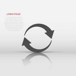 arrow rotation icon in flat style sync action vector image