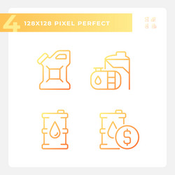 Fuel storage gradient linear icons set vector