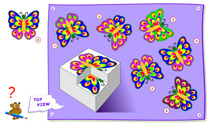 logic puzzle game for kids need to find correct vector image