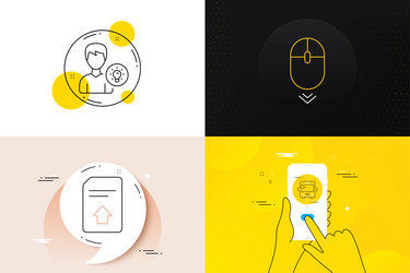 minimal set of scroll down person idea and bus vector image
