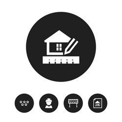 set of 5 editable building icons includes symbols Vector Image
