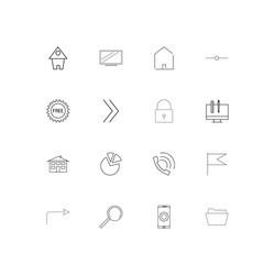 web linear thin icons set outlined simple vector image