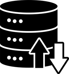 data server with upload and dowload arrows vector image