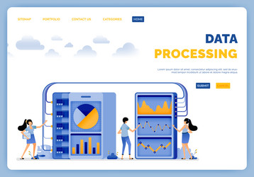 design of apps display data that processed vector image