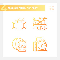 Petroleum distribution gradient linear icons set vector