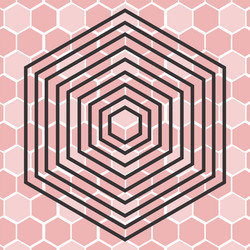 Pink background with abstract geometric vector