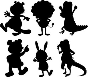 silhouettes of wild animals vector