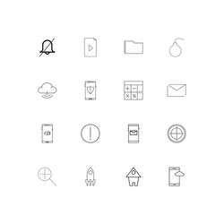 web linear thin icons set outlined simple vector image