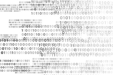 Black and white binary code digital background vector