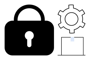 secure access concept with lock gear and system vector image