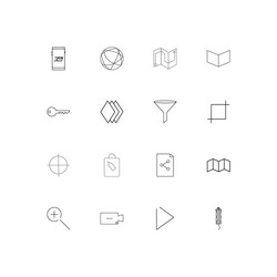 web linear thin icons set outlined simple vector image