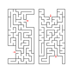 a set of two rectangular labyrinths simple flat vector image