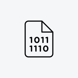 binary codeline in thin line black color flat vector image