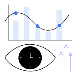 eye tracking data visualization with bar chart vector image
