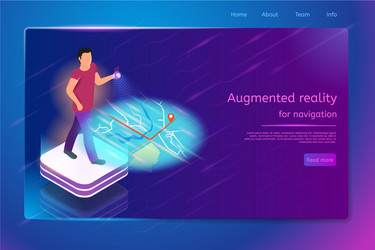 navigation in augmented reality service web banner vector