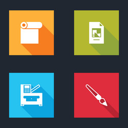 set roll of paper file document copy machine vector image